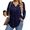 Navy Blue, variant on Zeagoo Womens Plus Size Long Sleeve Shirts Fall Tunic Top V-neck T-Shirt Button Up Dressy Casual Blouse