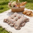 thumbnail image 5 of HuiXinOu Donut Cushion Chair Pad, 15.7in Round Velvet Floor Pillow Ottoman with Strap, Colorful Seat Cushion for Office Living Room Outdoor Chair, Comfort Decor, 5 of 6