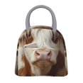 thumbnail image 1 of Easygdp Cow With Butterflies Bolsa de Almuerzo Insulada Grande, Forro de Aluminio, Diseño Espacioso, a Prueba de Fugas, Ideal para Trabajo, Picnics, Viajes y Actividades al Aire Libre, 1 of 6