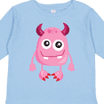 thumbnail image 4 of Inktastic Cute Monster, Smiling Monster, Pink Monster, Horns Boys or Girls Long Sleeve Toddler T-Shirt, 4 of 5