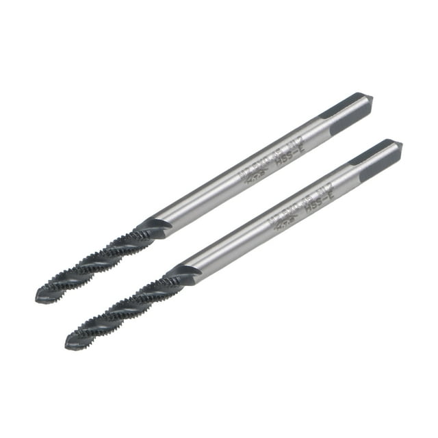 Unique Bargains Robinet à Flûte en Spirale M2.5 x 0.45, Robinet de Machine Métrique Enduit de Nitridation HSS, Tige Ronde avec Extrémité Carrée 2 Pcs