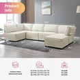thumbnail image 7 of ijuicy 121”W Convertible U/L Shaped Sectional Couches and Sofas, 6 Seater Modular Sectionals for Living Room, Beige, 7 of 7