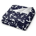 thumbnail image 2 of Navy Anchor Blanket Flannel Fleece Throw Blanket Kawaii Stuff for Bed Couch Sofa Chair 40"X50", 2 of 6