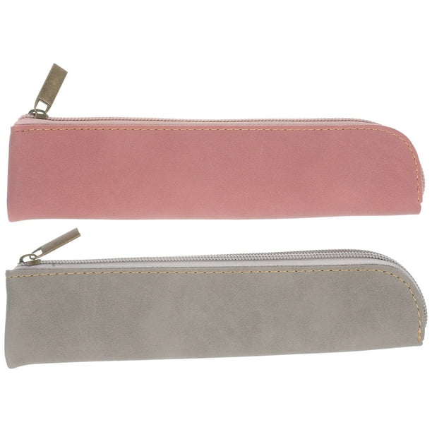 FELTECHELECTR Estuche de viaje para cosméticos, 2 unidades, estuche estético para lápices, estuche de PU para estudiantes.