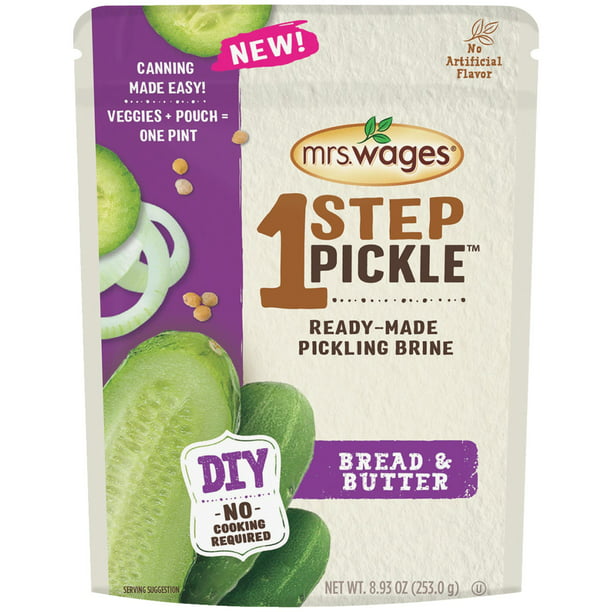 Mrs Wages 1 Step Pickle Bread Butter Ready Made Pickling Mix 8 93 Oz Pouch Walmart Com