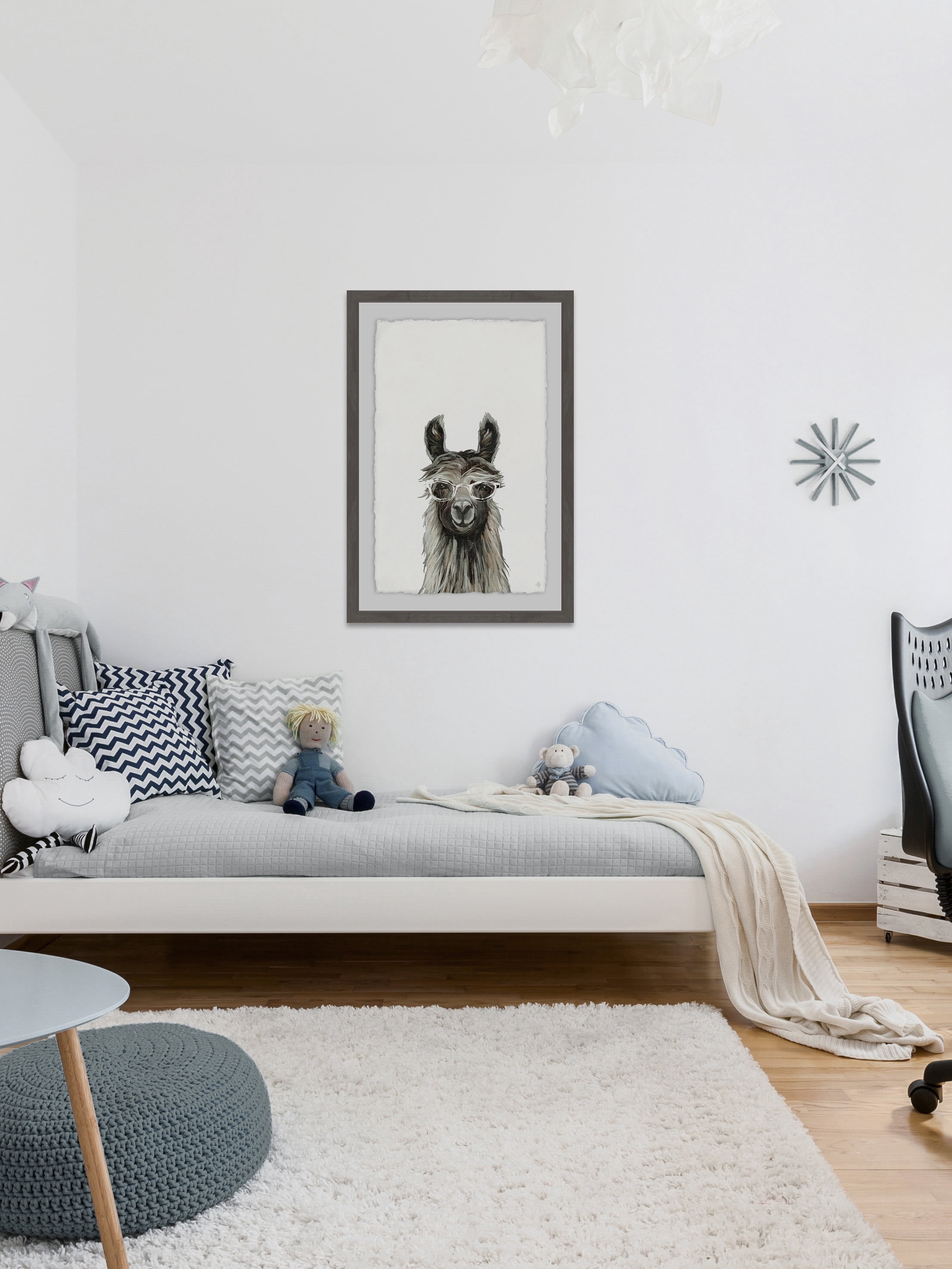 Happy Llama Framed Painting Print