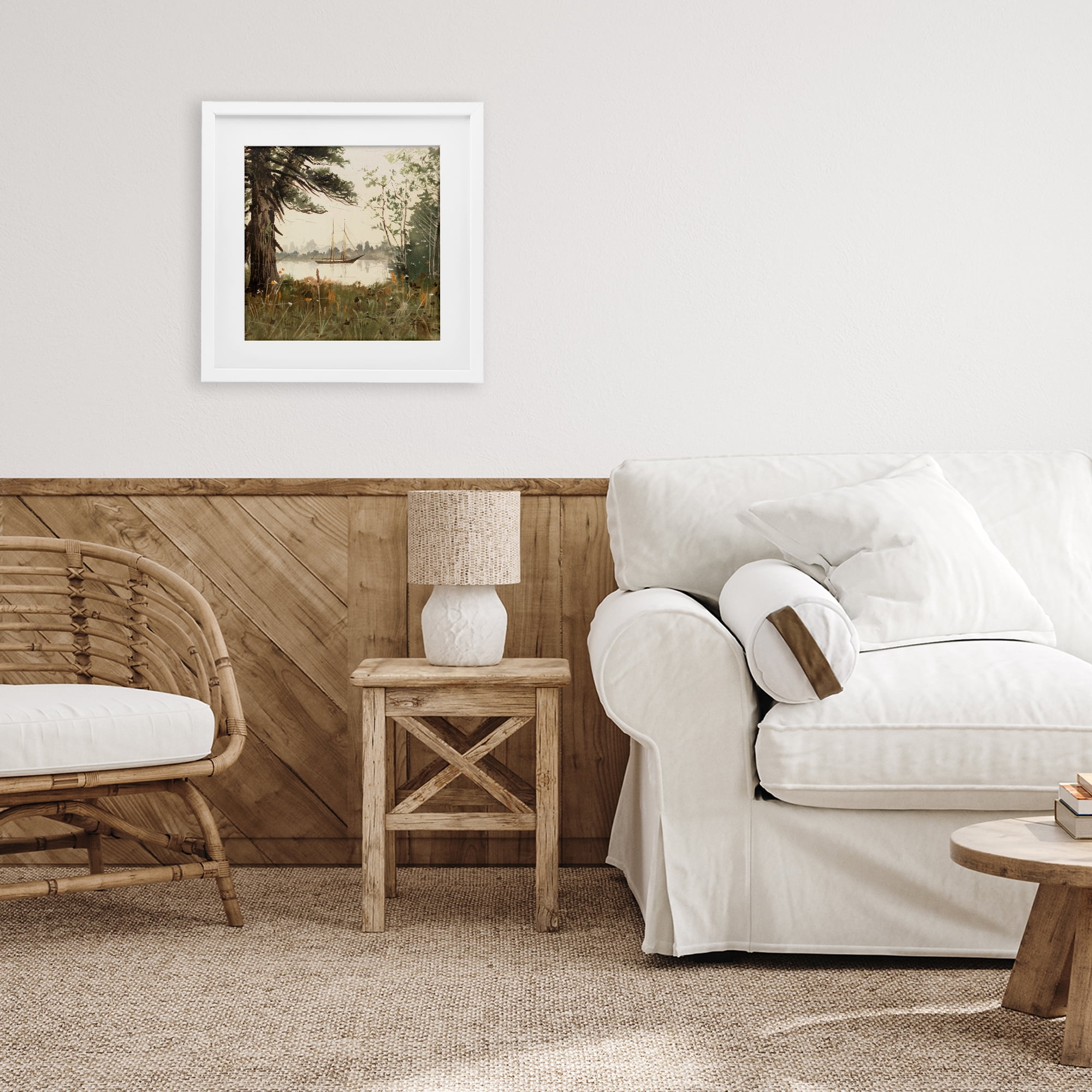 Stupell Industries Boating View Through Trees White Framed Print Under Glass, design by Lula Bijoux & co.
