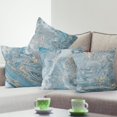 thumbnail image 2 of LAICAIW Marble Pillow Covers 16x16 Inch, Luxury Liquid Blue Marble Texture Modern Decorative Pillow Covers Square Cotton Linen Couch Pillow Cases for Home Decor, Set of 4 (No Insert Included), 2 of 7