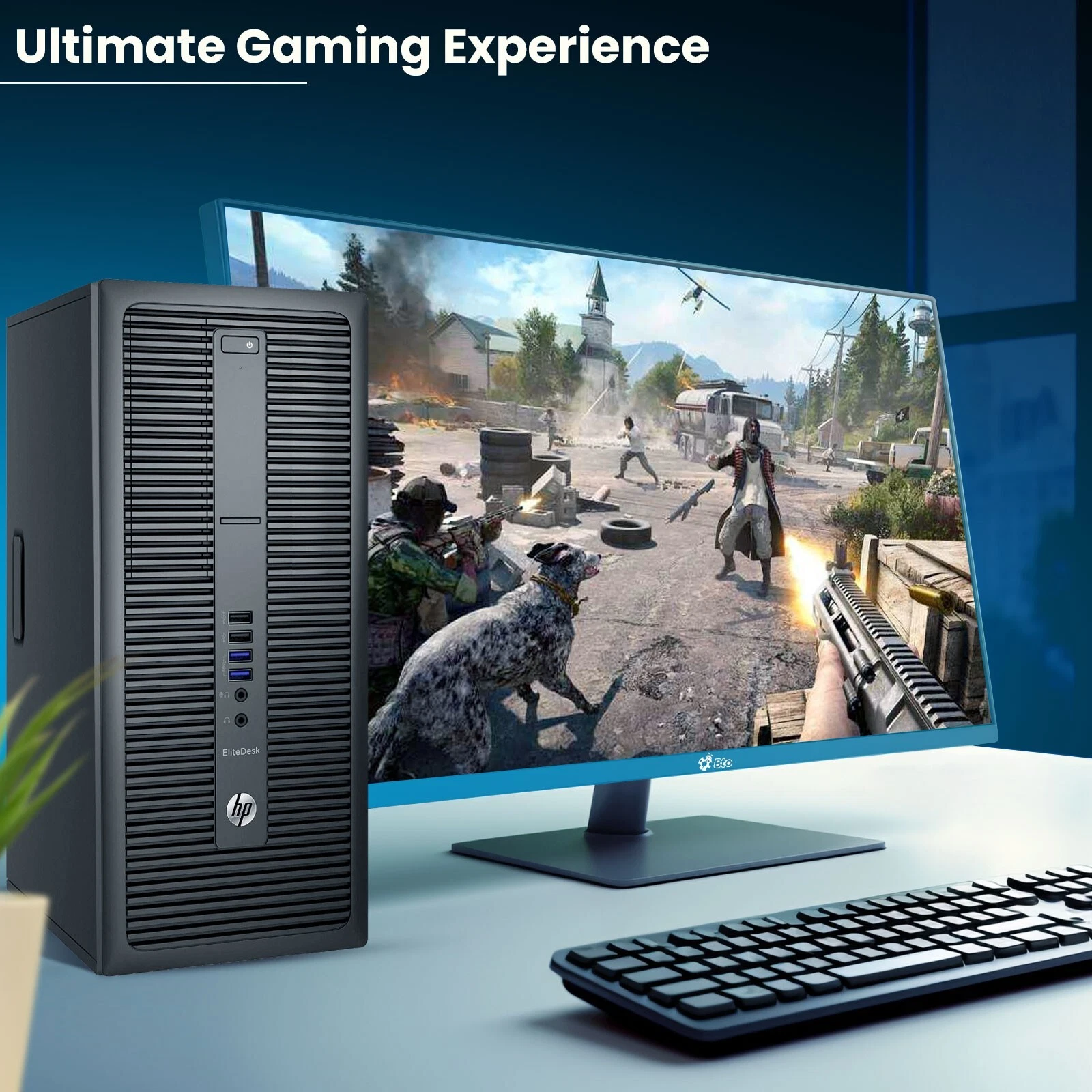 Restored HP G2 Desktop Gaming Tower PC, Intel Core i5-6th Gen. 16GB Ram, 256GB SSD + 1TB Hard Drive, NVIDIA GeForce GTX 1660s 6GB, WiFi, RGB Set, Windows 11 Pro (Refurbished)