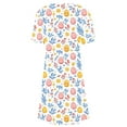 thumbnail image 5 of Viikei Plus Size Summer Maxi Dress for Women,Trendy Striped Short Sleeve Dress,Women's Fashion Round-Neck Short Sleeved Printed Pullover Dress Multicolor XXXL, 5 of 5