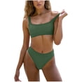 thumbnail image 1 of Traje de baño dividido de nueva moda para mujer Traje de baño sólido informal sexy Fridja  nalpqowj21643, 1 of 6