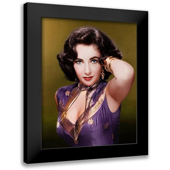 Hollywood Photo Archive 12x14 Black Modern Framed Museum Art Print Titled - Elizabeth Taylor