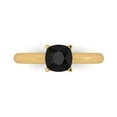 thumbnail image 2 of 1.0ct cushion cut black natural onyx 14k yellow gold Bridal Wedding Engagement Promise Anniversary Ring for Women size 8.25, 2 of 7