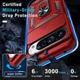 thumbnail image 3 of KOMI Case Compatible with Google Pixel 9 Pro XL Built in Slide Camera Lens Cover+Screen Protector+Finger Ring Holder Kickstand,Heavy Duty Shockproof Full Body Protective Phone Cover, Red, 3 of 5