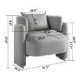 thumbnail image 3 of ALEAVIC Modern Velvet Accent Barrel Chair, Upholstered Armchair for Living Room, Gray, 3 of 5