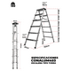 thumbnail image 2 of Escalera Plegable de Tijera CONALUM, Taburete Aluminio con Escalón Ancho de 5 Peldaños para 150 kg., 2 of 6