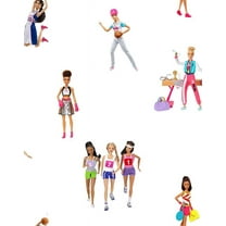 Barbie the Athlete Removable Vinyl Wallpaper - White