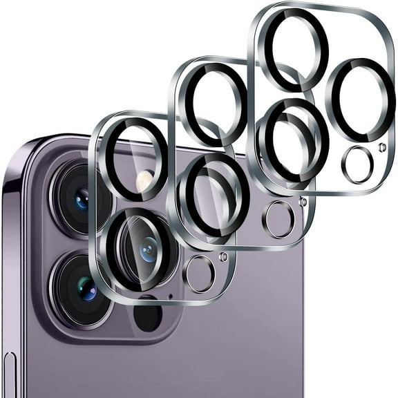 [3-Packs] WRJ Camera Lens Protector for iPhone 14 Pro 6.1" and iPhone 14 Pro Max 6.7", Ultra Clear Anti-scratch 9H Hardness Tempered Glass