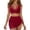 Brick Red-B, variant on Womens High Waisted Bikini Sets Slim Fit Swim Skirt Swimsuits Mesh Sarong Wraps Two Piece Bathing Suits