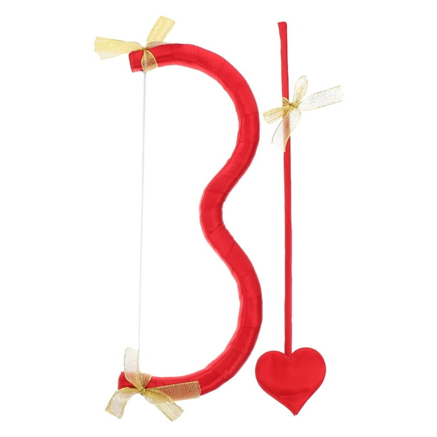 KAKOWELY 1 juego de arco y flecha de Cupido para cosplay de San Valentín, accesorio para disfraz de Cupido, accesorios para disfraz de San Valentín, suministros para fiestas.