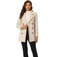 thumbnail image 1 of Abrigo Fieltro Allegra K Beige L Mujer Doble Botonadura, 1 of 6
