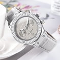 thumbnail image 1 of Reloj de mujer con diamantes de imitación de cristal, reloj de cuarzo con indicador de fecha, reloj de pulsera de moda resistente al agua con correa de cuero, reloj de vestir elegante, regalo para muj, 1 of 7