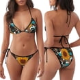 thumbnail image 3 of Balery Vintage Sunflowes Pijama Estampado Bikini de Dos Piezas para Mujer - Conjunto de Bikini Ajustable Sexy y Cómodo para Playa, 3 of 6