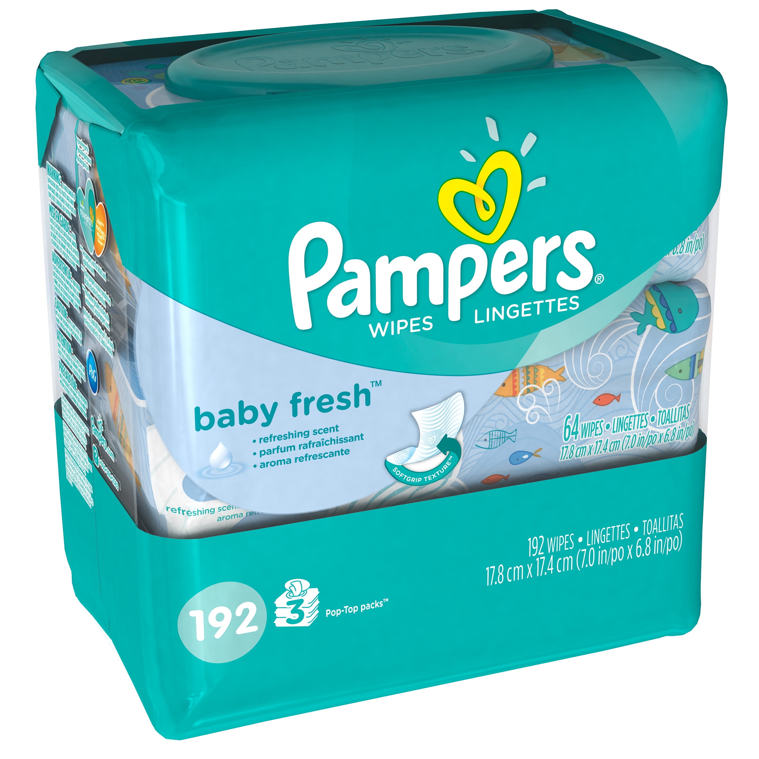 Pampers Baby Wipes Baby Fresh 3 Packs, 192 Total Wipes