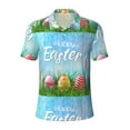 thumbnail image 2 of Daiia Happy Easter Pattern Men’s Polo Shirts,Solid Deck Shirt,Classic Fit, Breathable Cotton Polo for Casual and Sport Wear-Small, 2 of 7