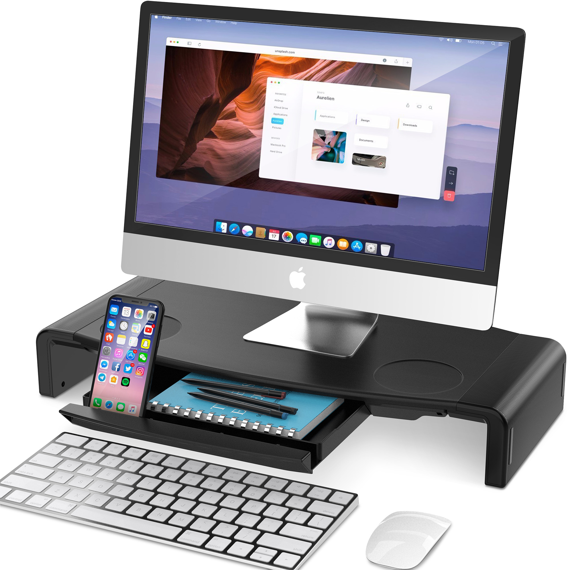 Monitor Stand Riser, AboveTEK Foldable Computer Monitor Riser, Computer