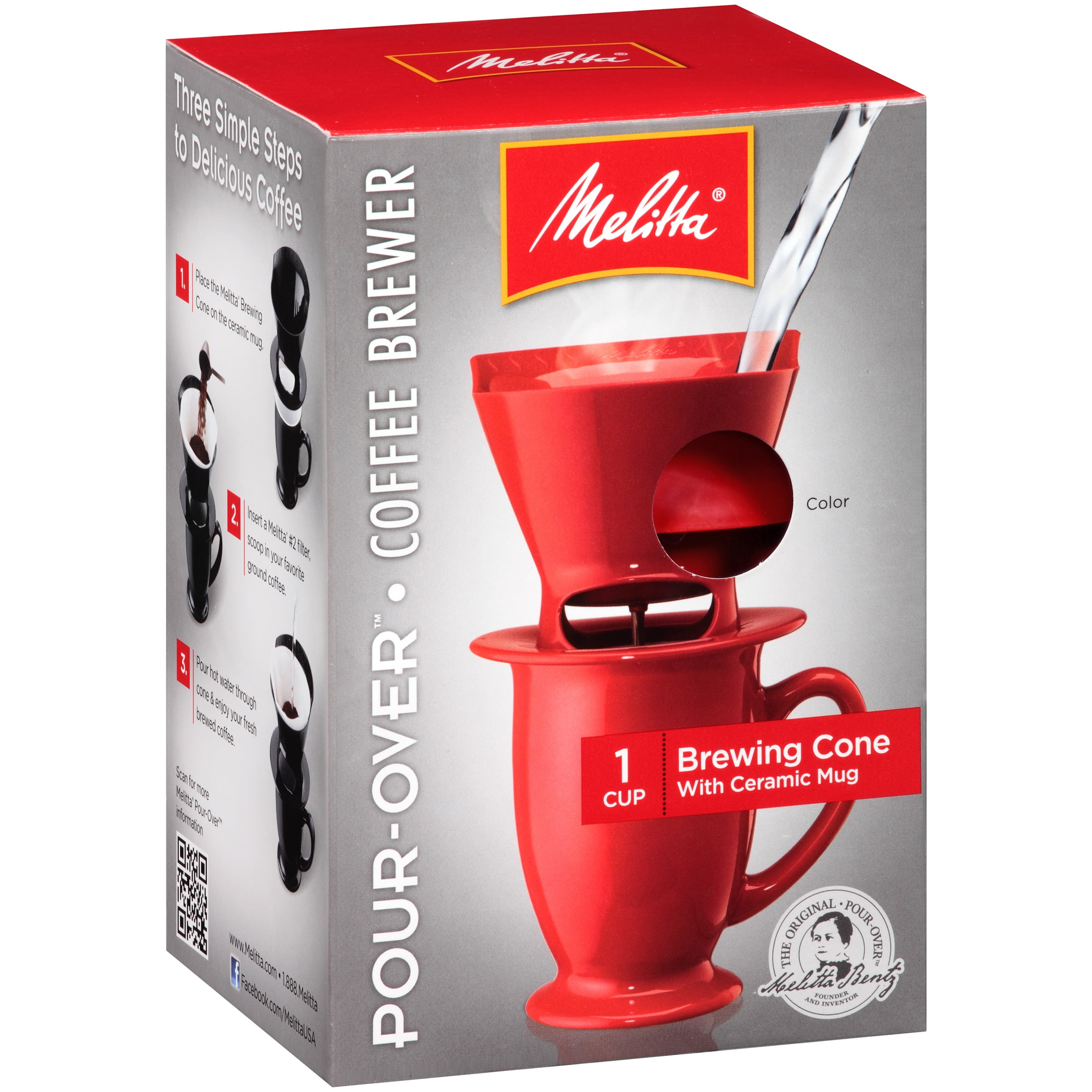 Melitta® Pour-Over™ Brewer Single Cup Coffee Maker with ...