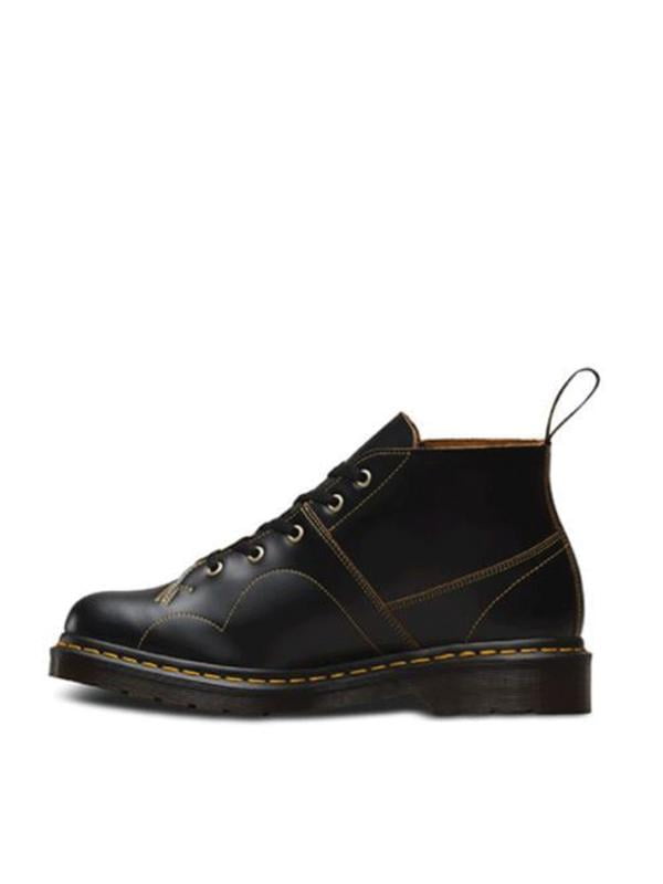 dr martens church oxblood leather flat ankle boots
