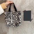 thumbnail image 2 of Bolsa Bento Bolso diario de pana Bento para mujer, Bolso de almacenamiento de almuerzo con animales (patrón de cebra), 2 of 7