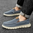 thumbnail image 5 of Mens Canvas Loafers Fashion Casual Breathable Lightweight Slip on Shoes Comfortable Walking Outdoor Driving Shoes Blue 11 US, 5 of 7