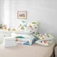 thumbnail image 5 of Manfei Kids Kawaii Dinosaur Egg Twin Bedding Sets 7-Piece, Rustic Flower Plant Bedding Comforter Set, Cute Cartoon Reversible Sheet Sets, Lightweight Room Decor, 5 of 7