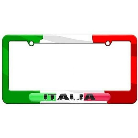Italia Italy Flag License Plate Tag Frame, Italy Flag Design