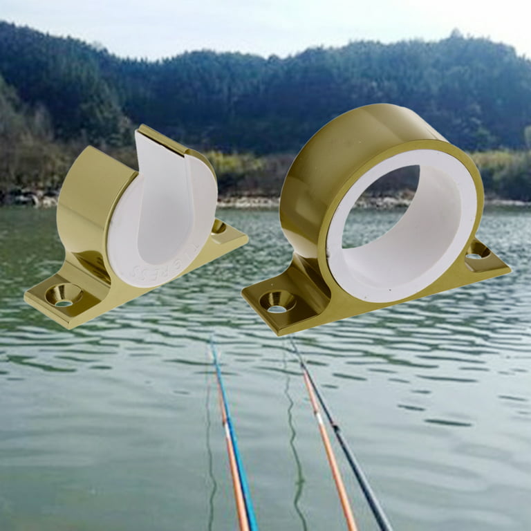 Boat Fishing Rod Holders Aluminum Alloy Wall-Mounted Single Fishing Rod  Rack for Marine Yacht Camper Gold