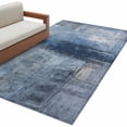 thumbnail image 2 of Blue Runner Rug 2.7x5 FT, Non Slip Entryway Carpet, Retro Oil Painting Modern Abstract Art Aesthetics Washable Soft Floor Carpet Entrance Mat Non-Shedding Throw Rug for Hallway Laundry Room Bedside, 2 of 9