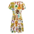 thumbnail image 5 of Fiesta Time! Mexican Icons Dress Fashion Beach Short Sleeve Dresses Female Party Printed Sundress, 5 of 7