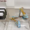 thumbnail image 3 of Summer New Water Platform Open Toe High Heels Sexy Thick Heel Buckle Strap Sandals Fashion Party Banquet Dress Women'S Shoes 44, 3 of 5