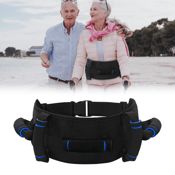 KkaFFe Health Transfer Gait Belt with 5 Handles, Standing Aid for Elderly & Handicap, 300 lb Patient Lift Assist