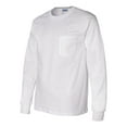 thumbnail image 2 of Ultra Cotton Long Sleeve Pocket T-Shirt, 2XL, White, 2 of 3