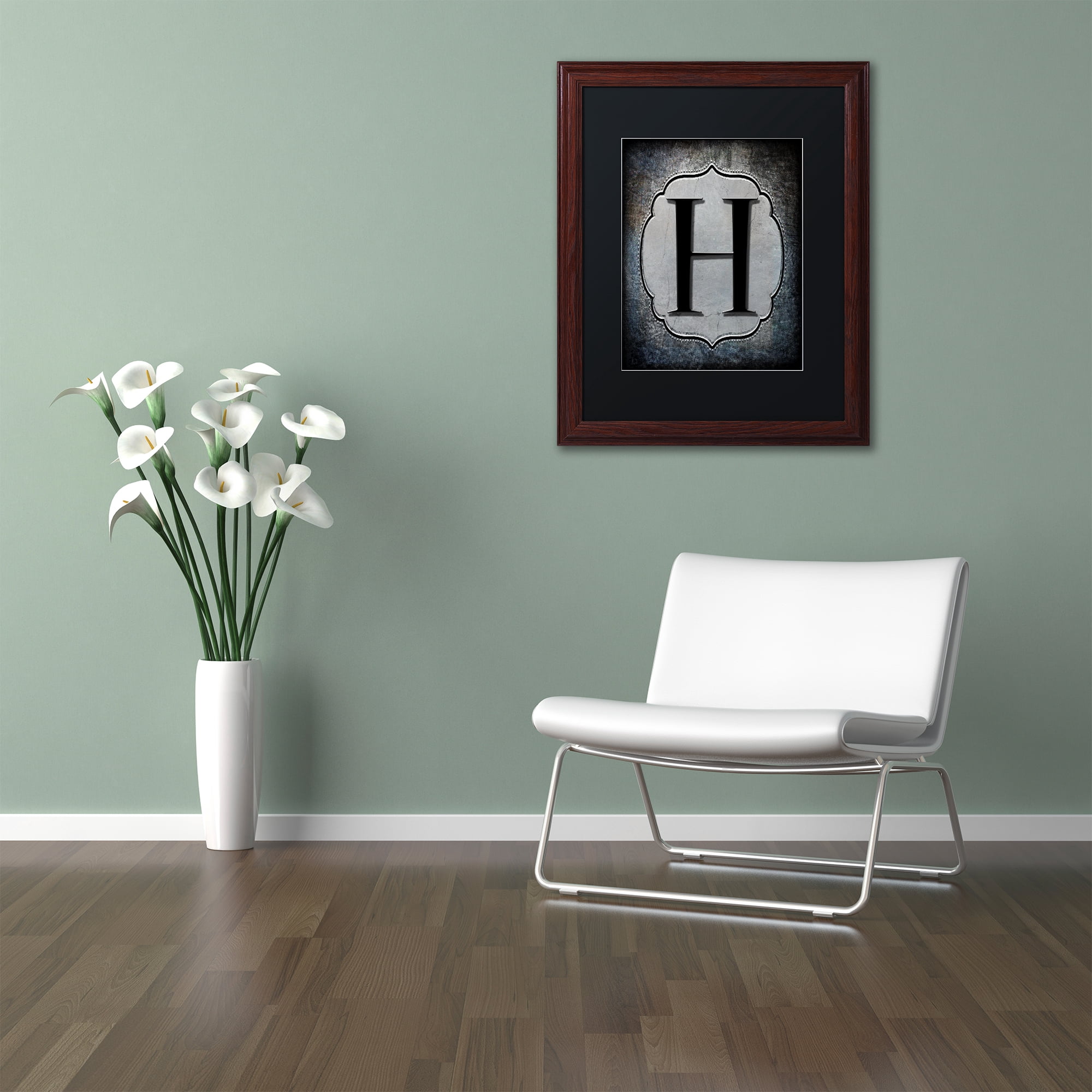 LightBoxJournal 'Letter H' Black Matted Framed Art
