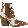thumbnail image 2 of ARiderGirl Dako Womens Western Cowboy Booties with Stacked Leather Heel Slip on Cow Print Ankle Booties, 2 of 4