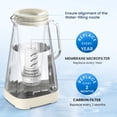 thumbnail image 2 of GLACIER FRESH 10 Cup Purela Glass Water Pitcher with 1.6X Flow Rate Upgraded Ultrafiltration Membrane and Activated Carbon Filter, Reduces 99% Chlorine, PFOA&PFOS, Coliforms, White, 2 of 5