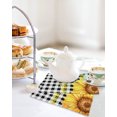 thumbnail image 4 of Sunflowers Kitchen Dish Towels for Drying Dishes Set of 4, Black White Check Sunshine Buffalo Bee Waffle Weave Microfiber Hand Tea Bathroom Towels Quick Dry & Absorbent Towel 12x12, 4 of 7