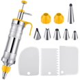 thumbnail image 3 of DIY Cake Decorating Set with Churro Maker Machine 6 Piping Tips,2 Couplers,3 Scrapers Stainless Steel Frosting Tool Kit for Desserts,Cookies,Biscuits Perfect for Bakers, 3 of 6