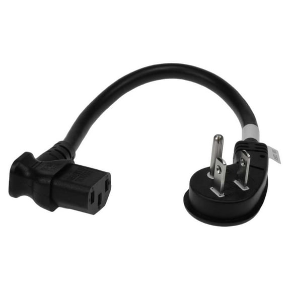SF Cable Low Profile Angle NEMA 5-15P to C13 Right Angle Power Cord, 2 feet