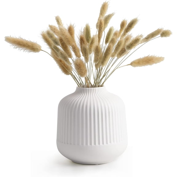Small White Vase Ceramic Vases Decoration Modern Design Minimalist Vase for Centerpiece Table Decoration, S