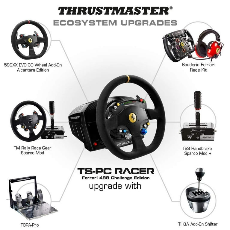 Thrustmaster - TS-PC Racer Ferrari 488 Challenge Edition Racing Wheel for PC with Cleaning Electric Kit Bolt Axtion Bundle Like New